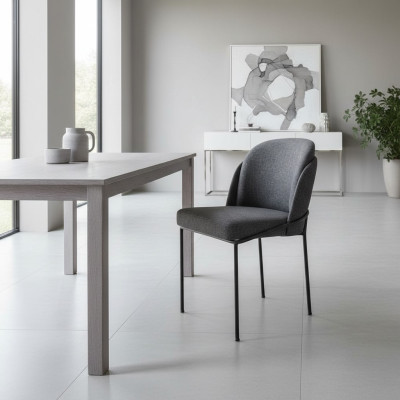 Luksusowe Szare Krzesło jadalnia Podkładka Materiał Meble New Designer Krzesła