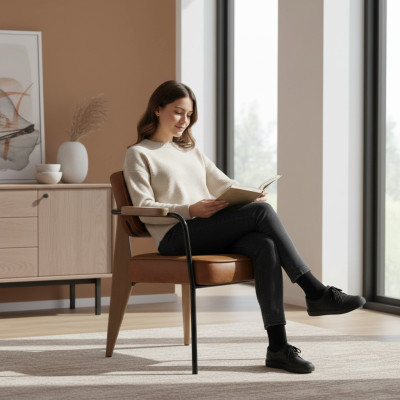 Krzesło do jadalni Luksusowe Krzesło z Podłokietniki Designerskie Nowe Meble Fotel