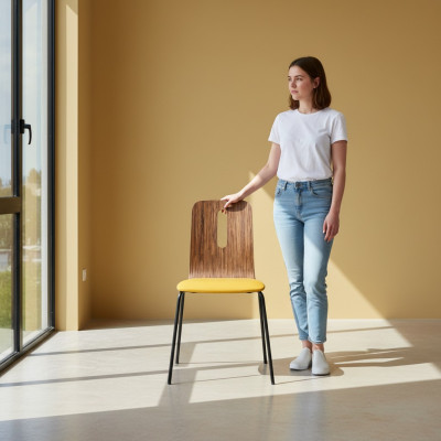 Żółte Krzesło Nowoczesny Design Meble Wyposażenie Luksusowa jadalnia Krzesła Nowość