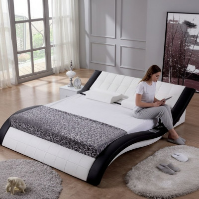 Design Łóżko Duże łóżko Skóra Hotel Podkładka 180x200 Wielofunkcyjna Półka