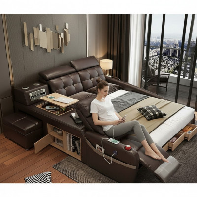 Wielofunkcyjne łóżko Big sztuczna skóra Hotel Podkładka 180x200 łóżka Nowość