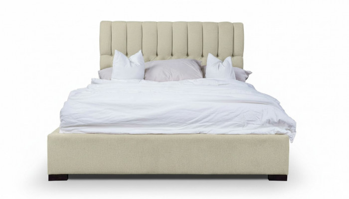 Łóżko Beige Podwójne łóżko Drewno Modern bed Luxury Material Łóżko Sypialnia
