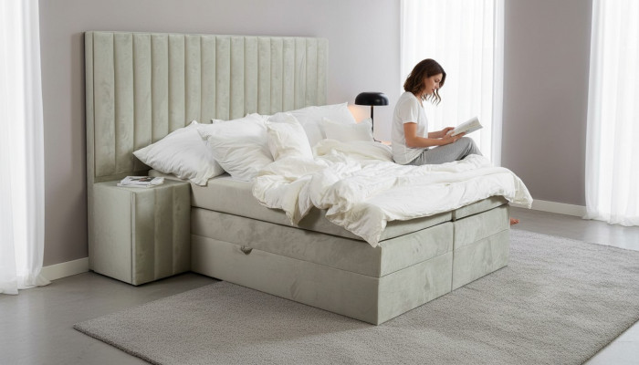 Luksusowa Sypialnia Stolik nocny Łóżko 3-częściowy komplet designerskich mebli