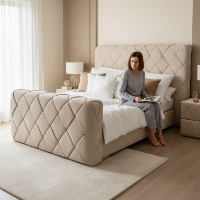 Luksusowa Sypialnia Meble Łóżko Nowoczesna Rama Łóżka 140x200 cm Design Zatytuł