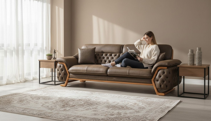 Sofa 3 miejsce do siedzenia Chesterfield Couch Podkładka Sofy do salonu Design Regulowana