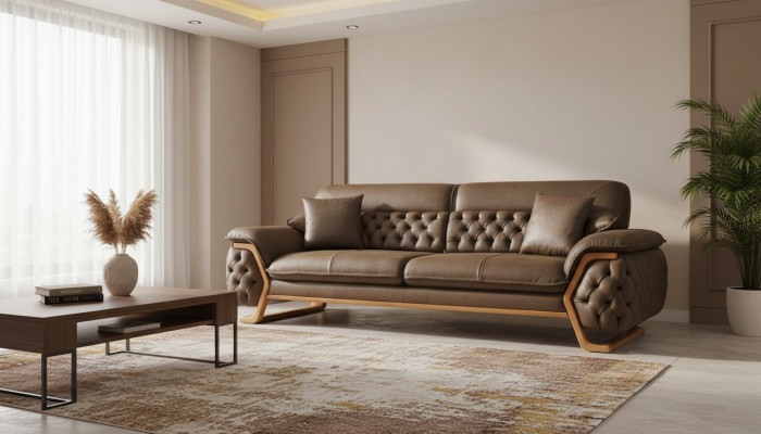 Sofa 3 miejsce do siedzenia Chesterfield Couch Podkładka Sofy do salonu Design Regulowana