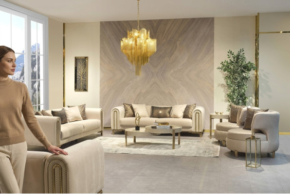 Zestaw sofowy 3+3+1 miejsce do siedzenia poduszka na siedzisko kanapa zestaw design sofa nowa 4 sztuki. Materiał