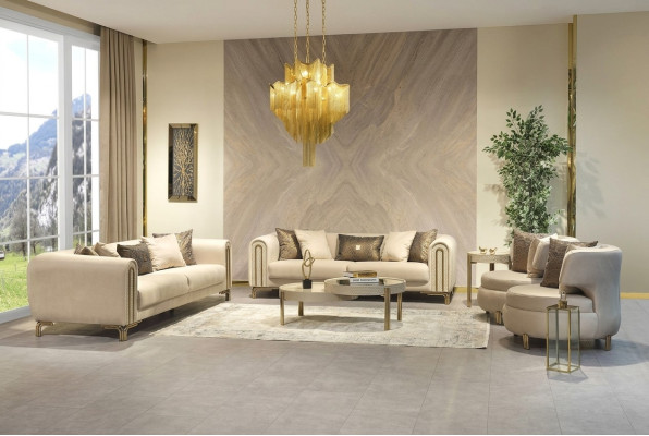 Zestaw sofowy 3+3+1 miejsce do siedzenia poduszka na siedzisko kanapa zestaw design sofa nowa 4 sztuki. Materiał
