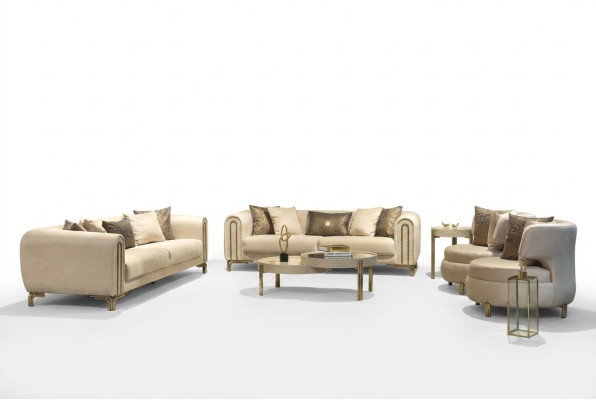 Zestaw sofowy 3+3+1 miejsce do siedzenia poduszka na siedzisko kanapa zestaw design sofa nowa 4 sztuki. Materiał