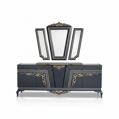 Kredens Modern Kredens Kredens Szafa z 3 Lustro Storage Space Baroque