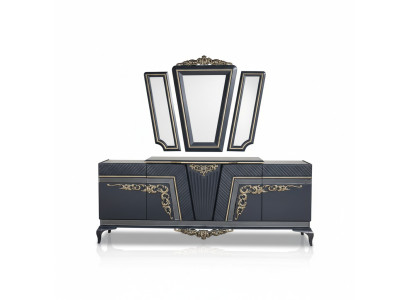 Kredens Modern Kredens Kredens Szafa z 3 Lustro Storage Space Baroque