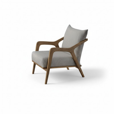 Fotel Nowoczesny Design Meble do Salonu Jasnoszary Kolor Luksusowy Styl
