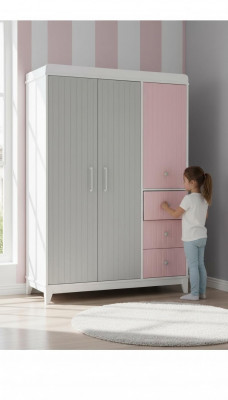 Stylowa Szafa Wielobarwna Drewno Szafa Design żłobek