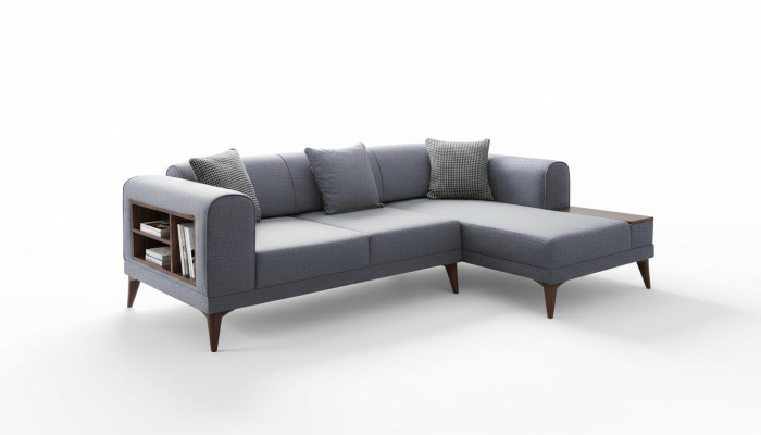 Szara sofa do salonu w kształcie litery L Podkładka Narożnikowa kanapa designerska kanapa do salonu