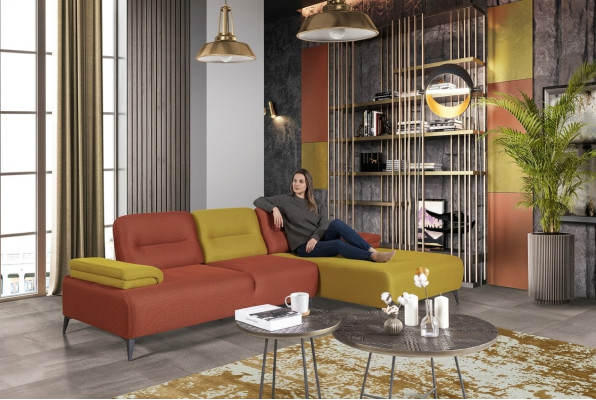 Dwukolorowa kanapa Narożnikowa w kształcie litery L, designerska sofa do salonu, nowoczesne kanapy