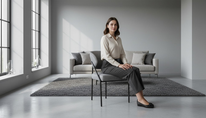 Szare tapicerowane krzesło do jadalni designerskie Krzesła z metalową ramą luksusowe Meble