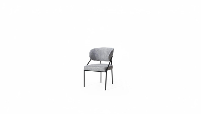 Szare tapicerowane krzesło do jadalni designerskie Krzesła z metalową ramą luksusowe Meble