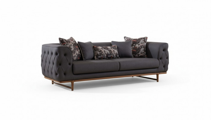 Sofa Black Chesterfield Designer Funkcja łóżka Living Room 3-miejsce siedzenia