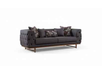 Sofa Black Chesterfield Designer Funkcja łóżka Living Room 3-miejsce siedzenia