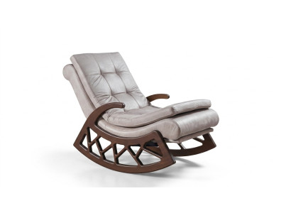 Fotel bujany Modern Drewno Noble salon Relaks Meble rama drewniana Nowość