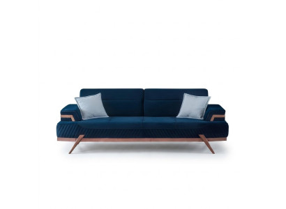 Ciemnoniebieska sofa salonowa 3-miejsce siedzące Włókienniczy designerska kanapa trzyosobowa