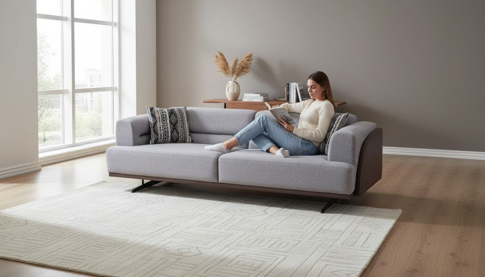 Szare Nowoczesne 3-miejsce do siedzenia Podkładka Living Room Couches Luksusowe Sofy Noble