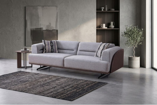 Szare Nowoczesne 3-miejsce do siedzenia Podkładka Living Room Couches Luksusowe Sofy Noble