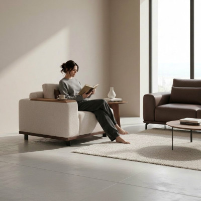 Beżowa designerska sofa modułowa Narożne sofy w kształcie litery L kanapy do salonu Meble Nowość