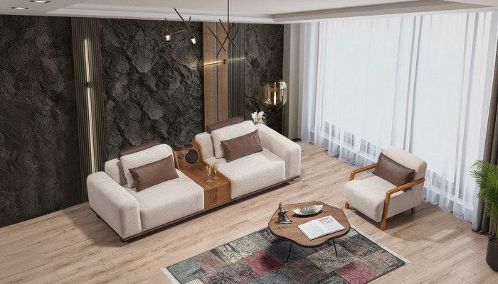 Beżowa Ekskluzywna 2-miejsce siedzące Sofa do salonu Sofa Nowoczesna Dwuosobowa