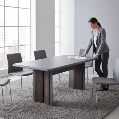 Designerski Stół obiadowy Nowoczesne Meble w jadalni Szary Ekskluzywna nowość