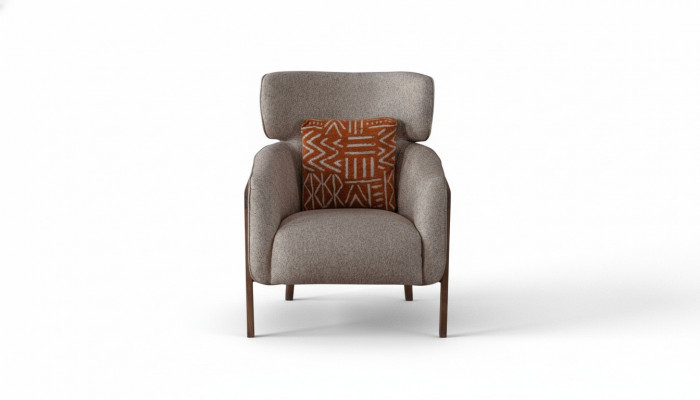 Fotel Nowoczesny Beżowy Salon Włókienniczy Luxury Design Meble Lounge Club