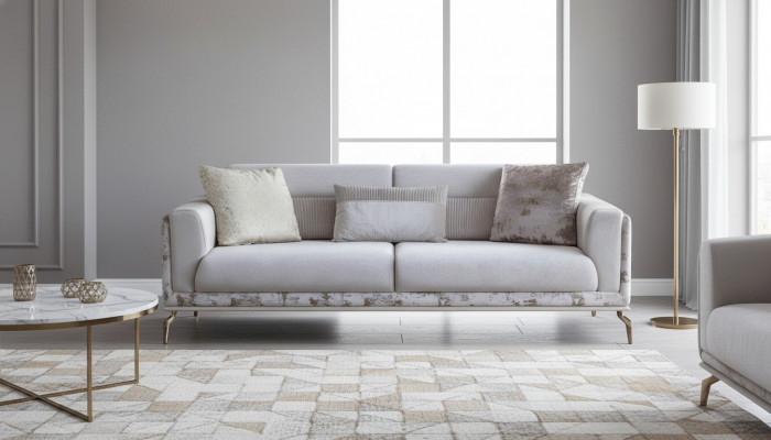 Nowoczesna Sofa 3 miejsce do siedzenia Meble Biały Kolor w salonie Luksus Nowość