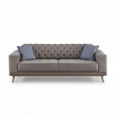 Sofa 4 miejsce do siedzenia Design Sofy Podkładka Szara Włókienniczy Relaks Siedziba Meble Modern