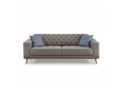 Sofa 4 miejsce do siedzenia Design Sofy Podkładka Szara Włókienniczy Relaks Siedziba Meble Modern