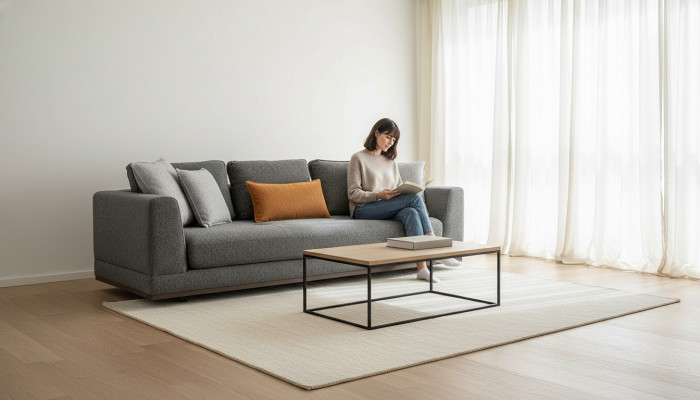 Sofa 3 miejsce do siedzenia Nowoczesne Meble Biały Salon Luksusowy 243cm Trzyosobowy