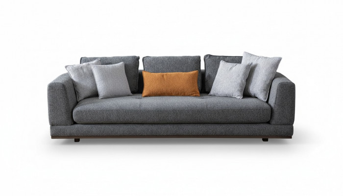 Sofa 3 miejsce do siedzenia Nowoczesne Meble Biały Salon Luksusowy 243cm Trzyosobowy