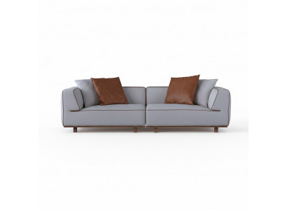 Sofa 4 miejsce do siedzenia Design Sofy Podkładka Szara Włókienniczy Relaks Siedziba Meble 272cm xl