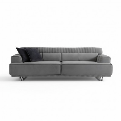 Sofa 3 miejsce do siedzenia Nowoczesne Meble Szary Salon Luksusowe Meble 235cm