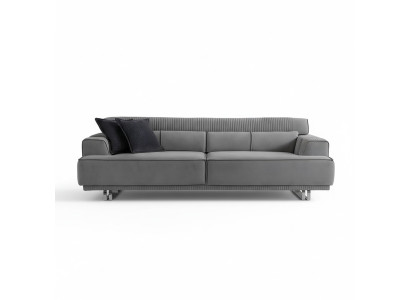 Sofa 3 miejsce do siedzenia Nowoczesne Meble Szary Salon Luksusowe Meble 235cm