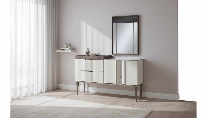 Design Toaletka z Lustro Luxury Sypialnia Meble 2-częściowe. styl