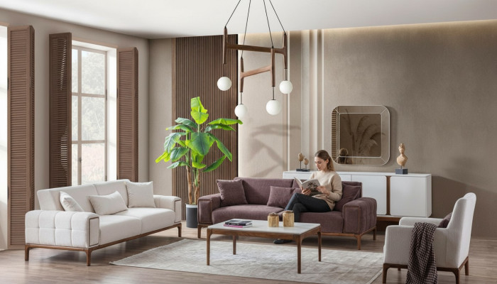 Zestaw sofowy 3+3+1 miejsce do siedzenia + stolik kawowy Zestaw 4-częściowy Podkładka Meble Sofa Couch