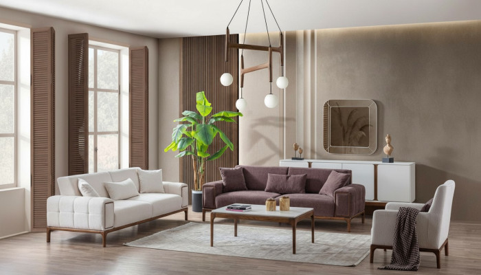 Zestaw sofowy 3+3+1 miejsce do siedzenia + stolik kawowy Zestaw 4-częściowy Podkładka Meble Sofa Couch