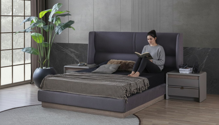 Sypialnia Zestaw Luksusowe Kompletne Łóżko 2x Stolik nocny Modern 3-częściowy Nowość