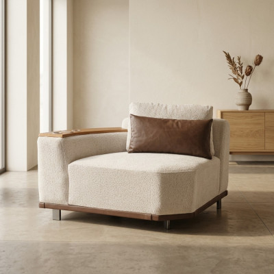 Beżowa designerska sofa modułowa Narożne sofy do salonu Luksusowe podkładki do kanap