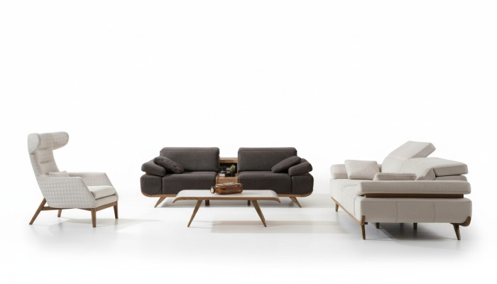 Dwukolorowy pokój dzienny Zestaw sofowy Modern 3+2 miejsce siedzące Luxury Fotel
