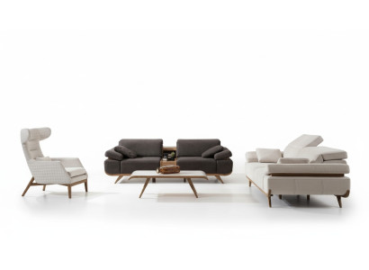Dwukolorowy pokój dzienny Zestaw sofowy Modern 3+2 miejsce siedzące Luxury Fotel