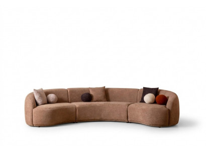 Designerska sofa Okrągłe brązowa Zestaw narożny Nowoczesne Meble do salonu luksusowe kanapy