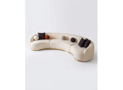Designerska sofa Okrągły Biały Zestaw narożny Nowoczesne meble w salonie Luxury