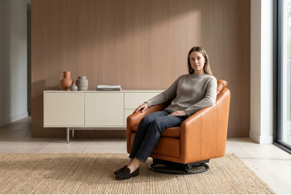 Nowoczesny Fotel Salon Pomarańczowy Meble Designer Lounge Club 75x90