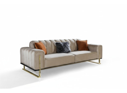 Sofa 3 miejsce do siedzenia Nowoczesne Meble Beżowy Kolor Salon Luksusowe Kanapy 240cm
